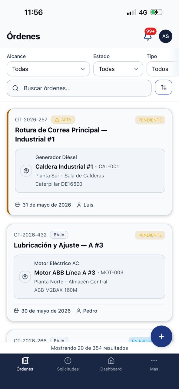 TML NEXUS — Órdenes de trabajo
